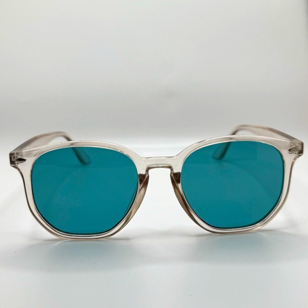 Sunglasses Clear Frames with Blue Lens UNISEX